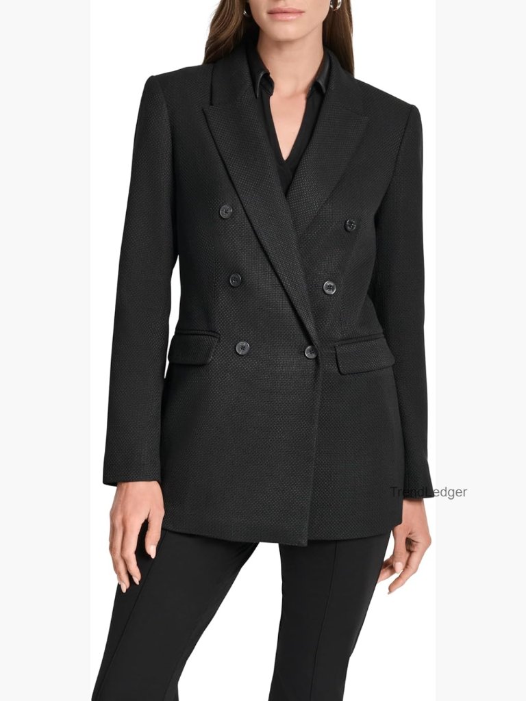 Long Sleeve Collared Blazer Jacket Women's Suiting Blazer Button Closure